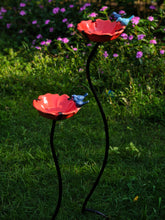 Red ceremic bird fedder (new)