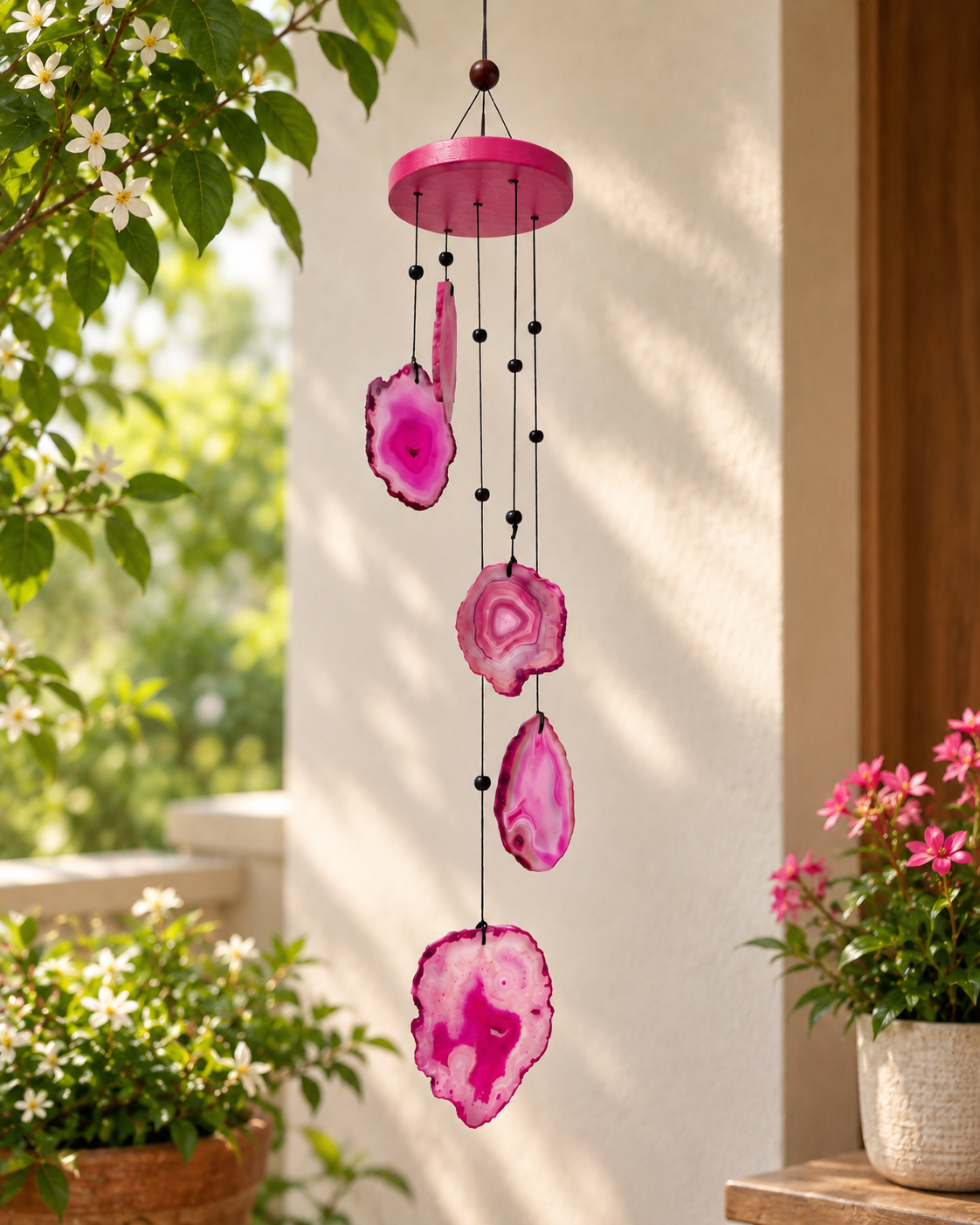 Pink Agate Hanging Suncatcher