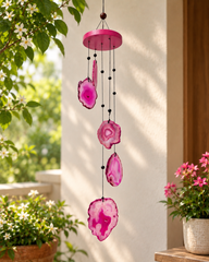 Pink Agate Hanging Suncatcher