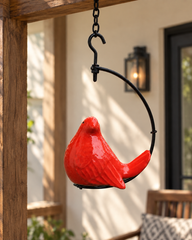 Red Songbird Swing Hanging Décor