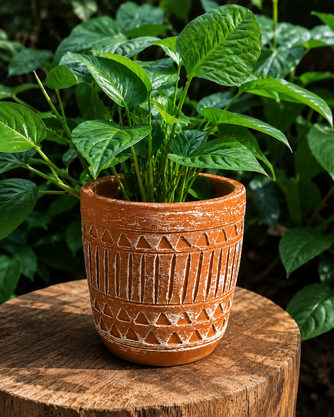 Carved Terracotta Planter