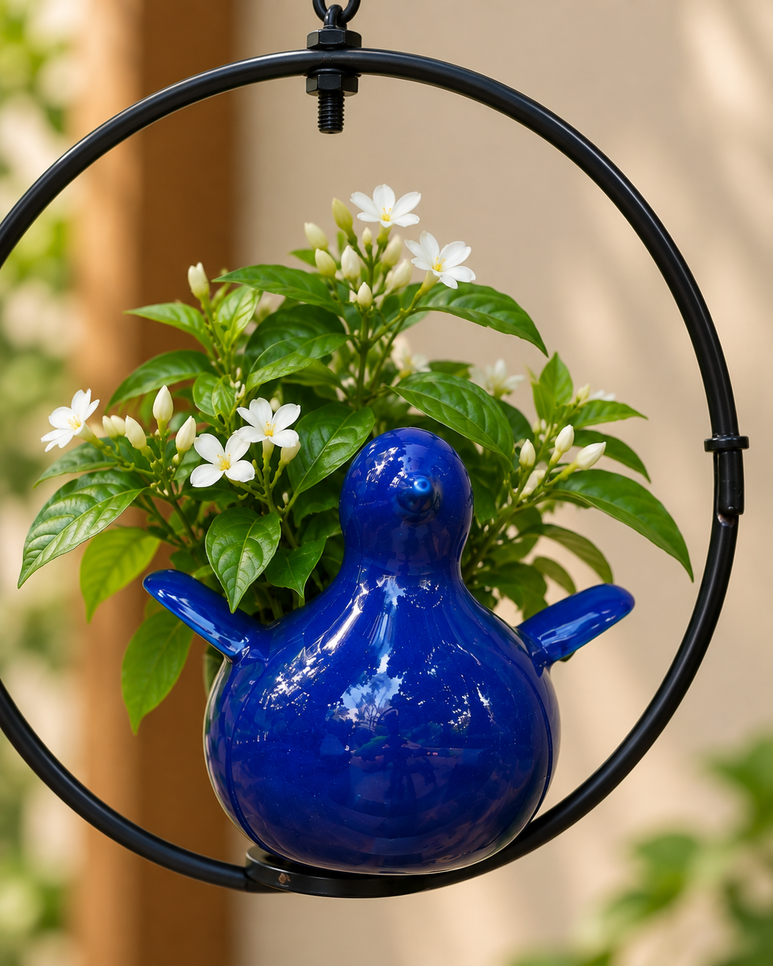 Indigo Flying Bluebird Moon Ring Planter