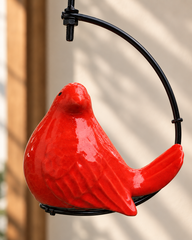 Red Songbird Swing Hanging Décor