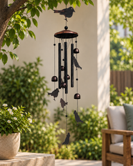 Bird Wind Chime in copper