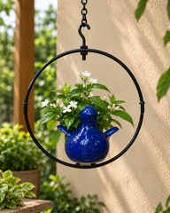 Indigo Flying Bluebird Moon Ring Planter