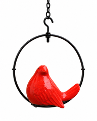 Red Songbird Swing Hanging Décor