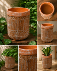 Carved Terracotta Planter