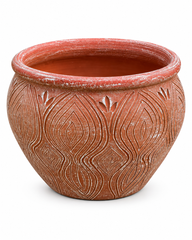 Peacock Leaf Terracotta Planter