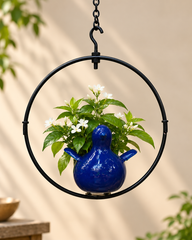 Indigo Flying Bluebird Moon Ring Planter