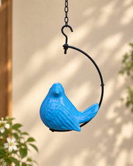 Indigo Songbird Swing Hanging Décor
