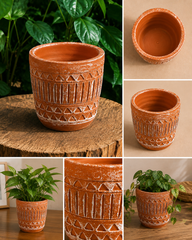 Carved Terracotta Planter