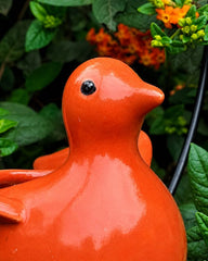 Flying Scarlet Songbird Moon Ring Planter