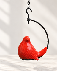 Red Songbird Swing Hanging Décor