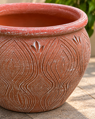 Peacock Leaf Terracotta Planter