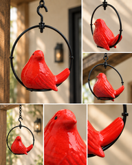 Red Songbird Swing Hanging Décor