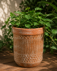 Carved Terracotta Planter