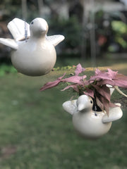 Flying White Dove Moon Ring Planter