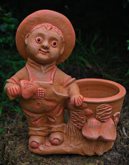 Garden Boy Terracotta Planter