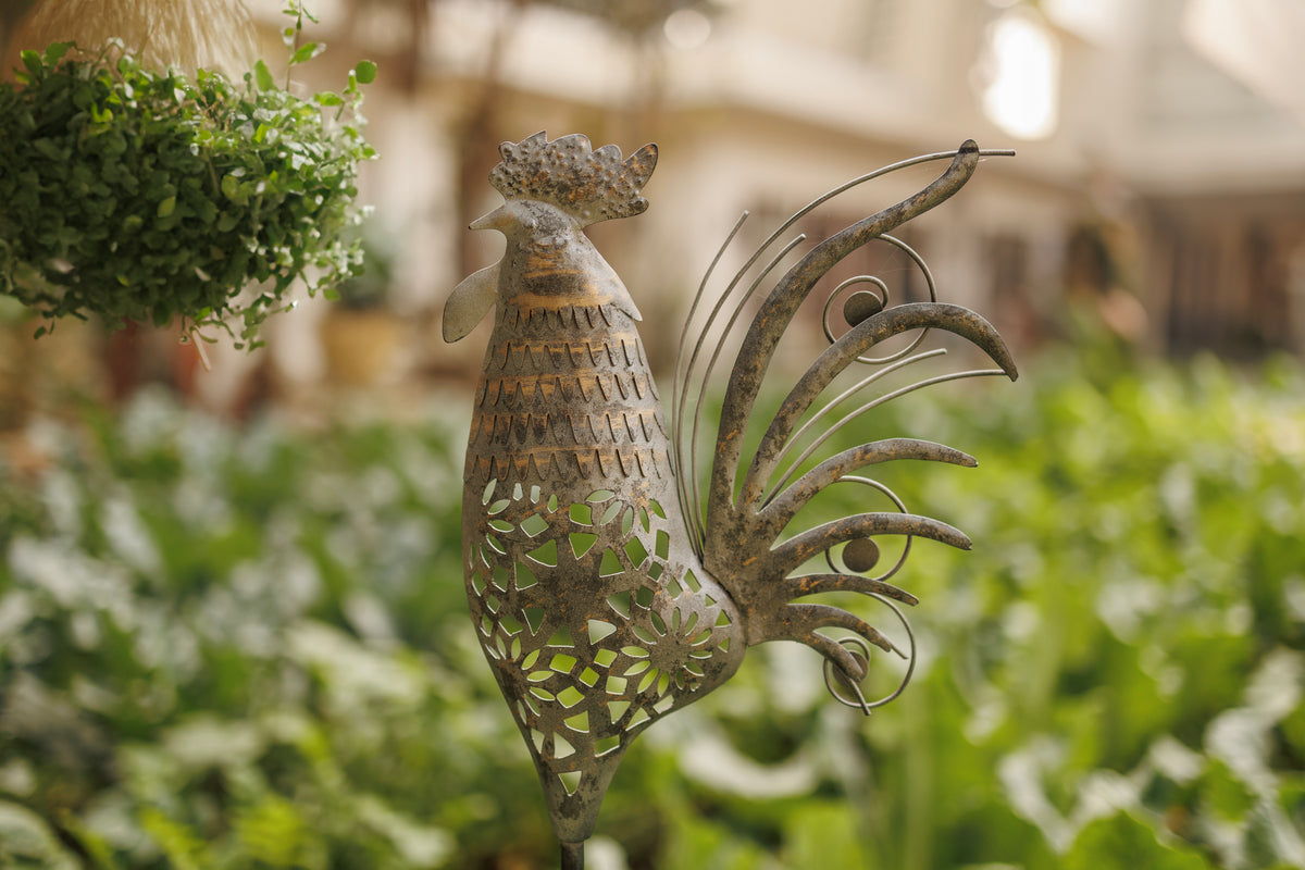 Metal Rooster Garden Digger